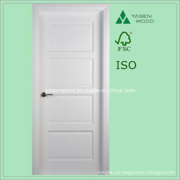 Timber White Color Interior Puerta de madera